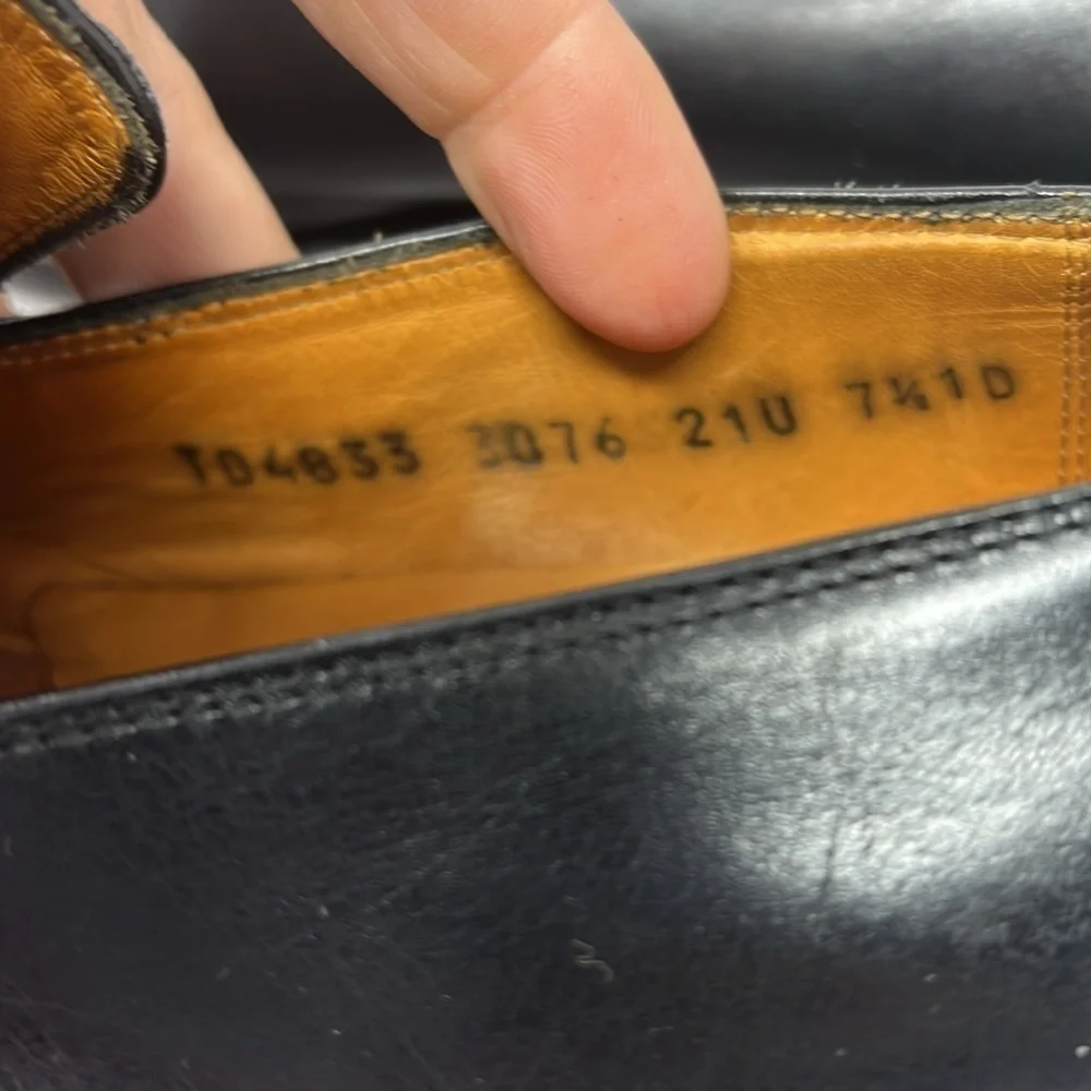 Men’s Salvatore Ferragamo Sz 7.5 Smooth Black Leather Handmade Slip On Loafers
